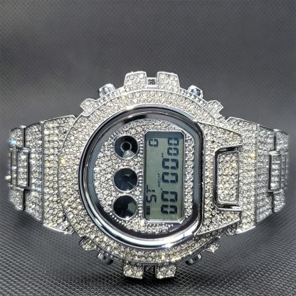 Moissanite Luxury Fashion Electronic Watch with Full Setting