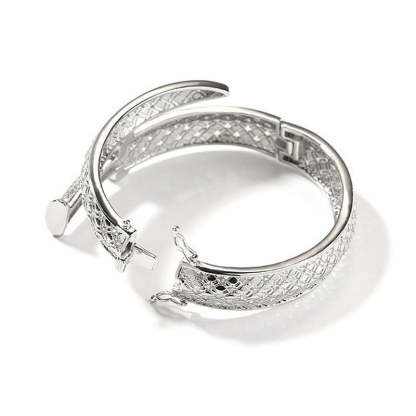 Moissanite Luxury Sword Cross Creative Design Open Bracelet