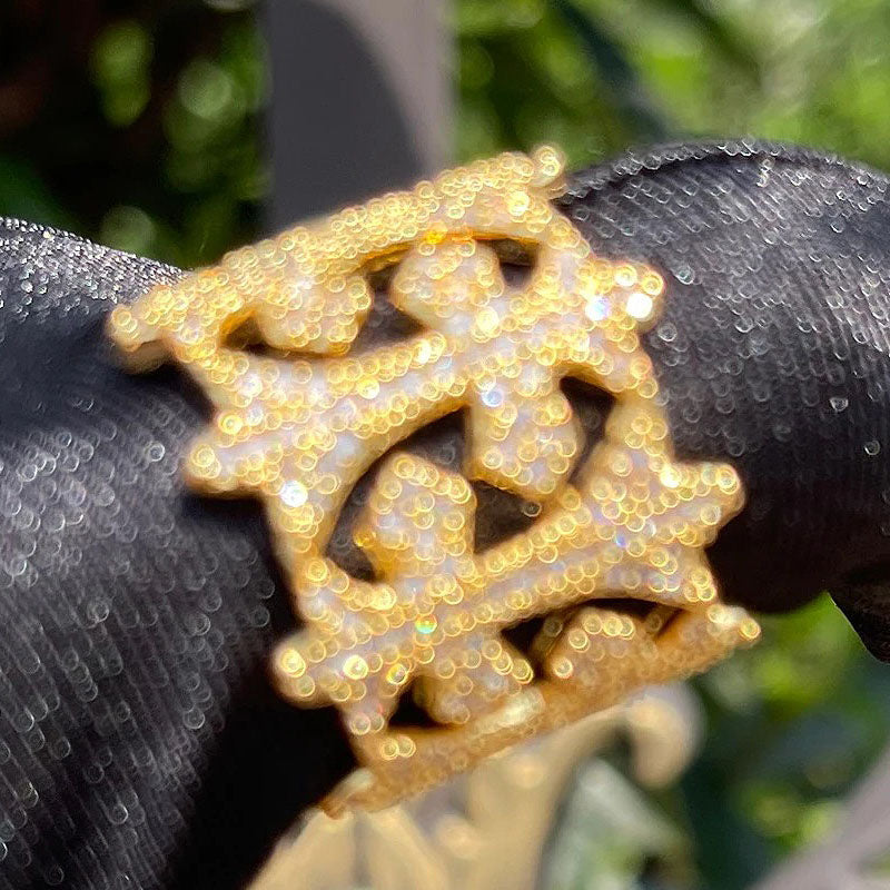 Moissanite Full Circle Cross Ring