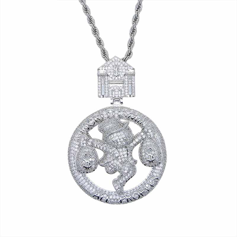 Moissanite Hip-hop Money Bag Boy Pendant