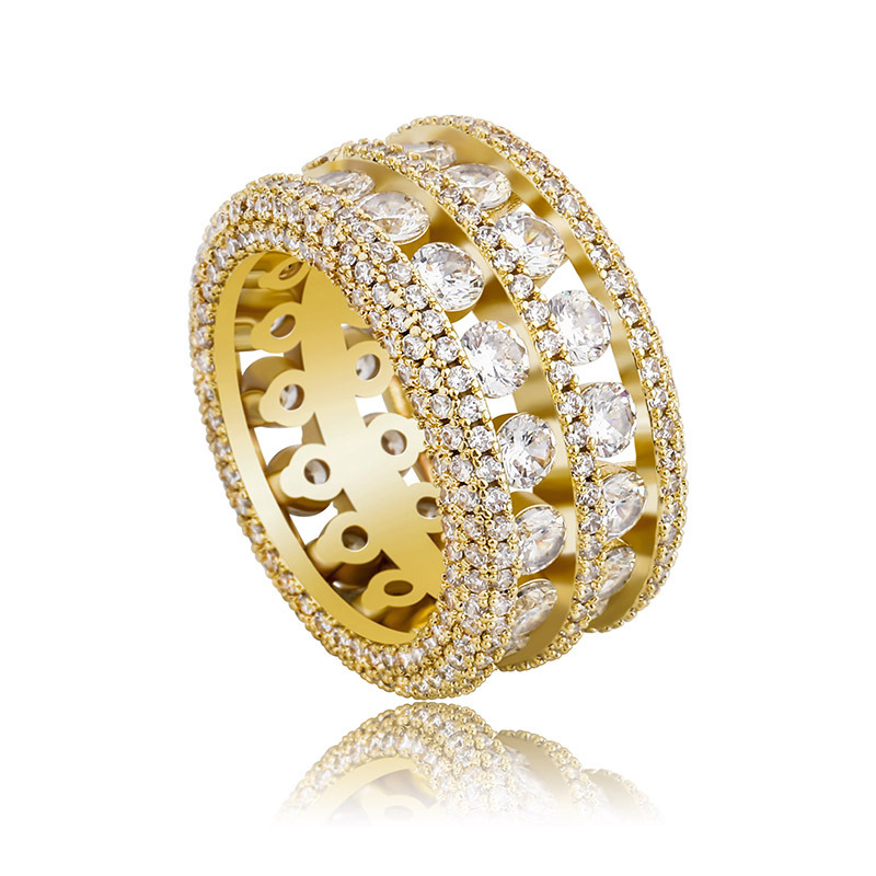 Moissanite Luxury Double Row Hollow Ring