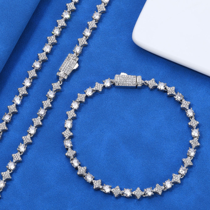 6mm Moissanite Hip Hop Star Chain