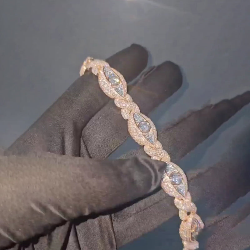 Moissanite Unlimited Cuban Custom Eye Bracelet