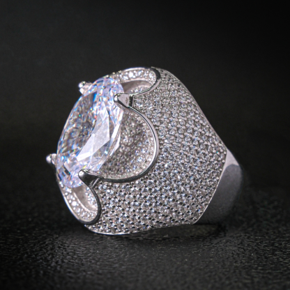 Moissanite Luxury Oval Stone Egg Ring