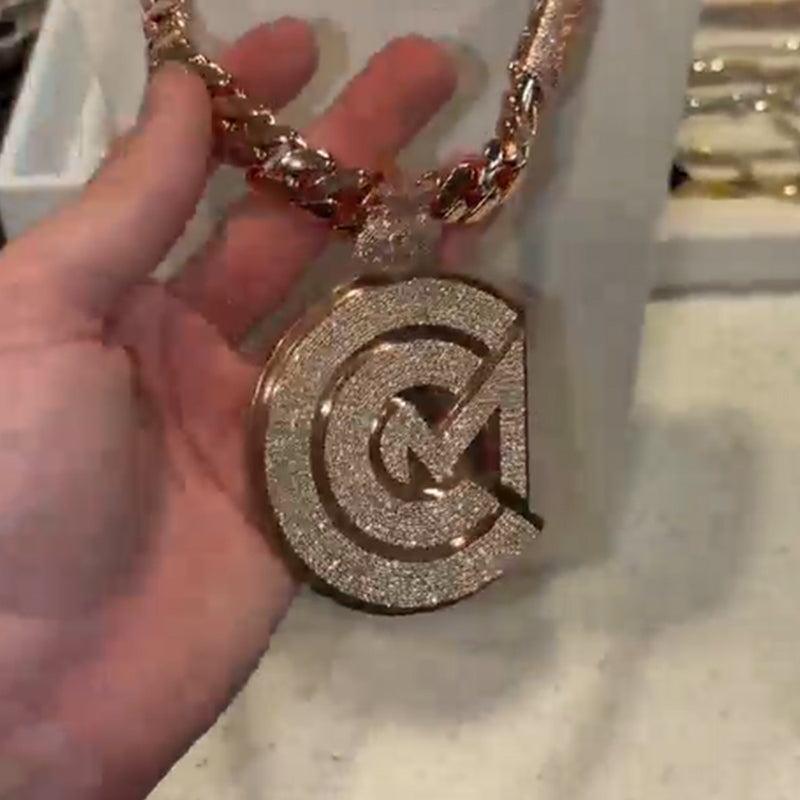 Moissanite Money Dag Symbol Design Pendant