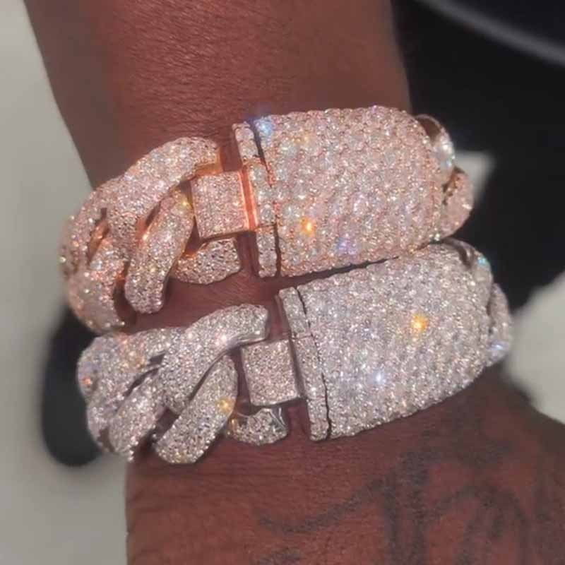 Moissanite Sparkling Cuban Bracelet