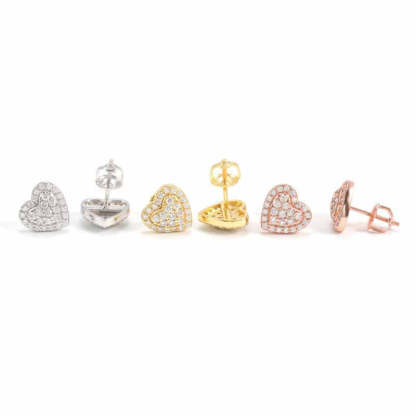 S925 Moissanite Heart Earrings