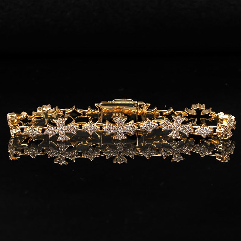 Moissanite Rhombic Cross Bracelet