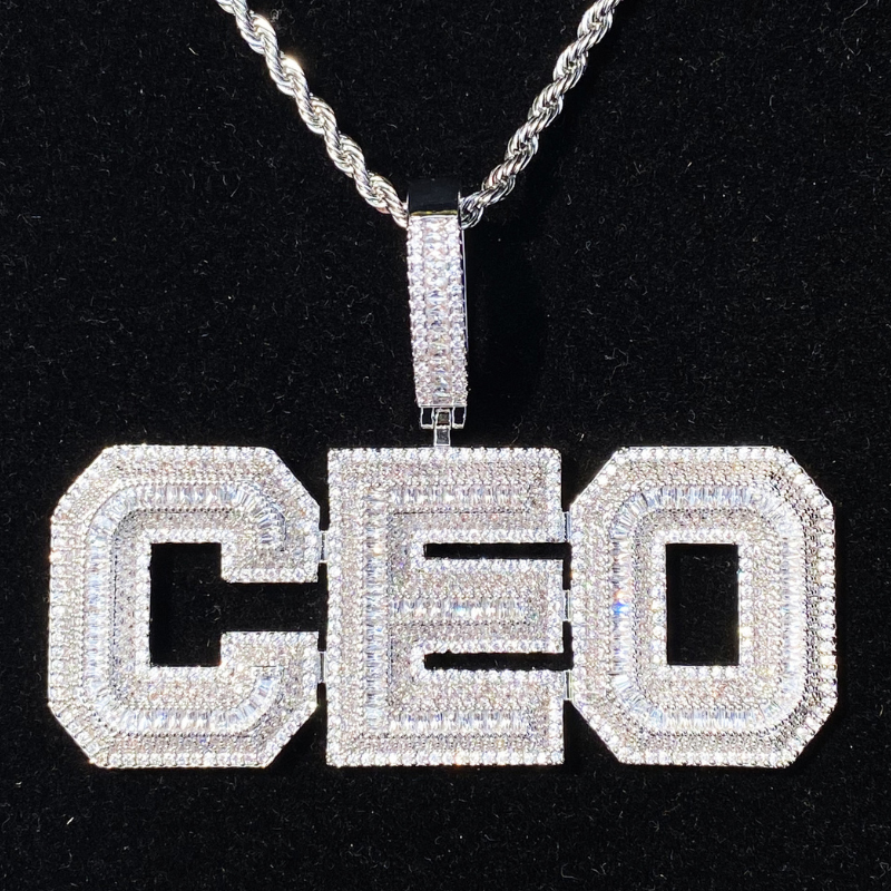 Moissanite Hip Hop CEO Letter Pendant