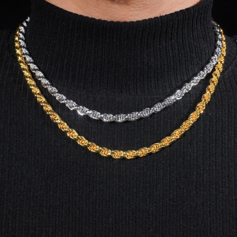 S925 6mm Moissanite Buckle Classic Twisted Chain