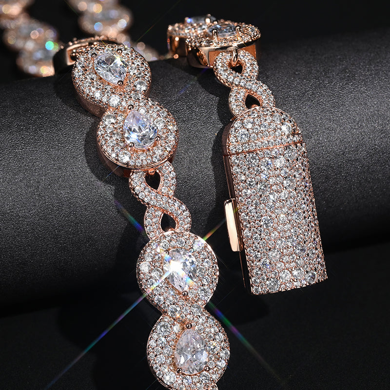 18mm Iced Out Moissanite Infinity Cuban Chain