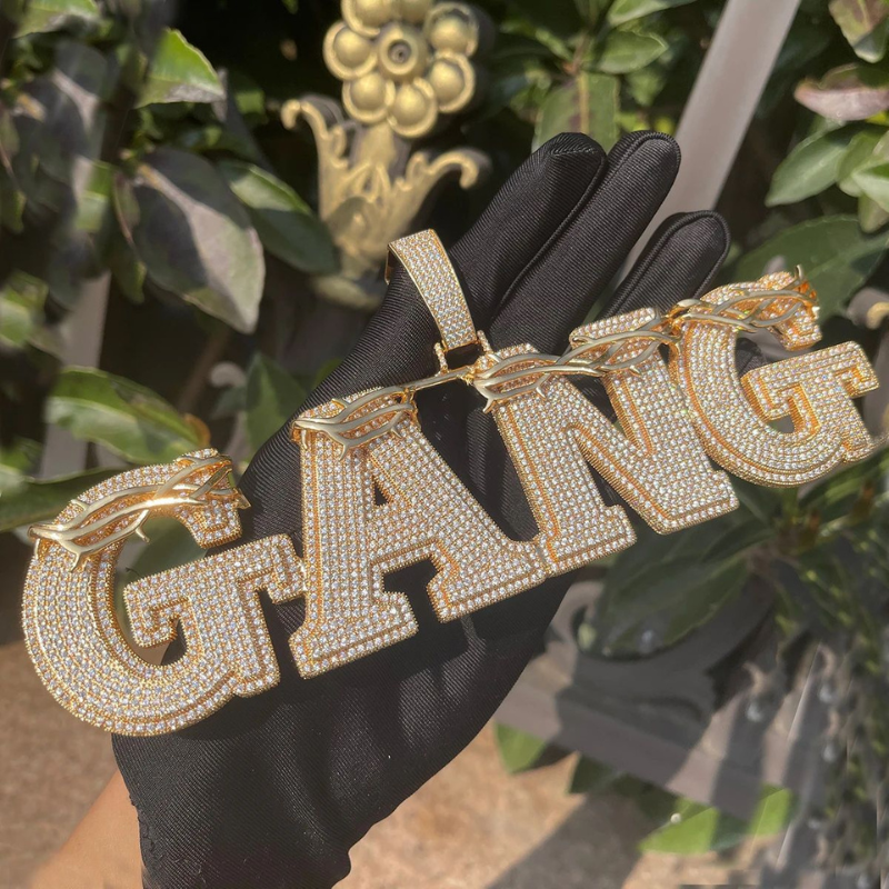 Moissanite Crown of Thorns Customizable Letter Pendant