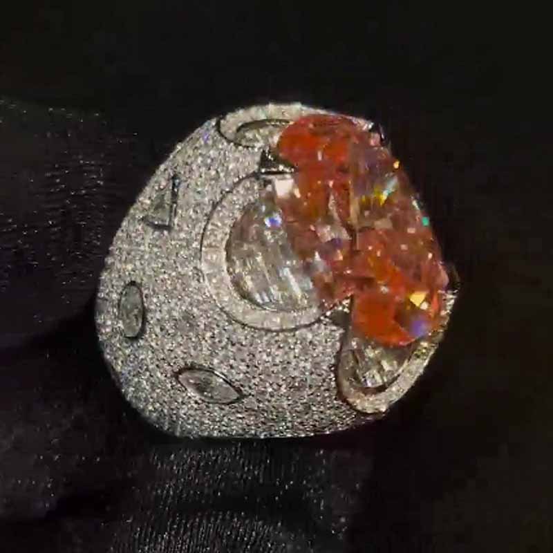 Moissanite Gemstone Dinosaur Egg Ring