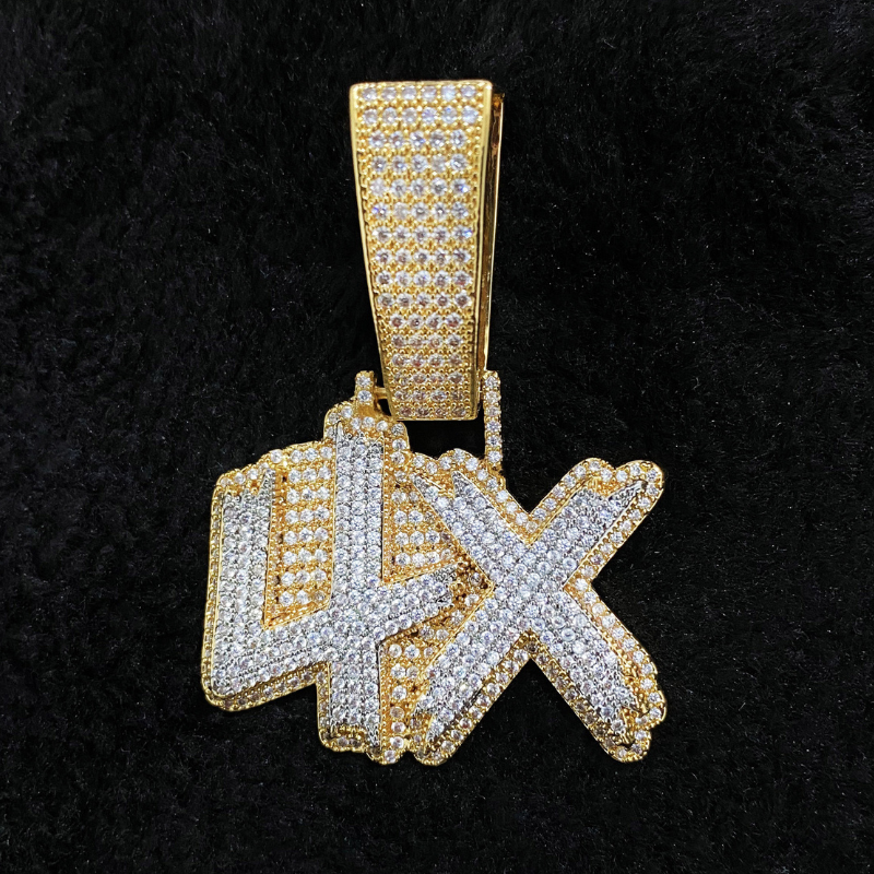 Moissanite Hip Hop Thorn Letter Pendant