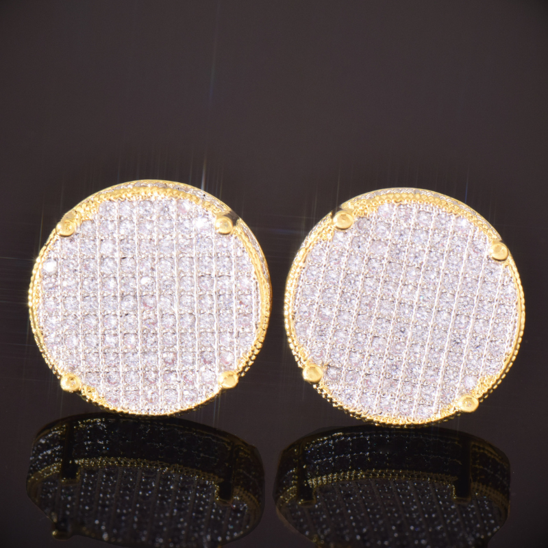 Moissanite Hip-Hop Personalized Large Round Earrings