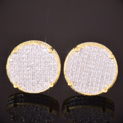 Moissanite Hip-Hop Personalized Large Round Earrings