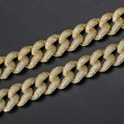 12mm Moissanite Bubble Micro inlay Cuban Bracelet