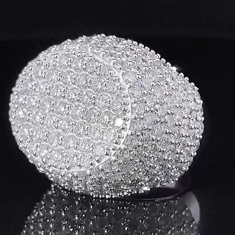 Moissanite Three-dimensional Oval Diamond Ring