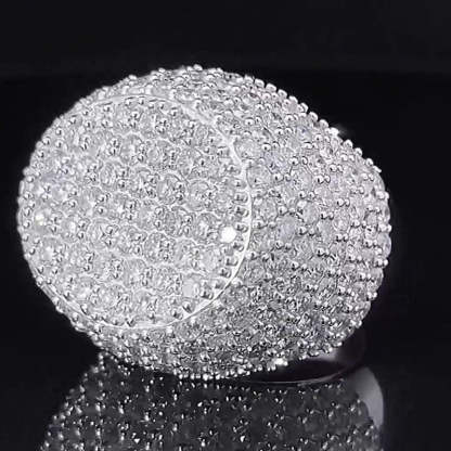 Moissanite Three-dimensional Oval Diamond Ring