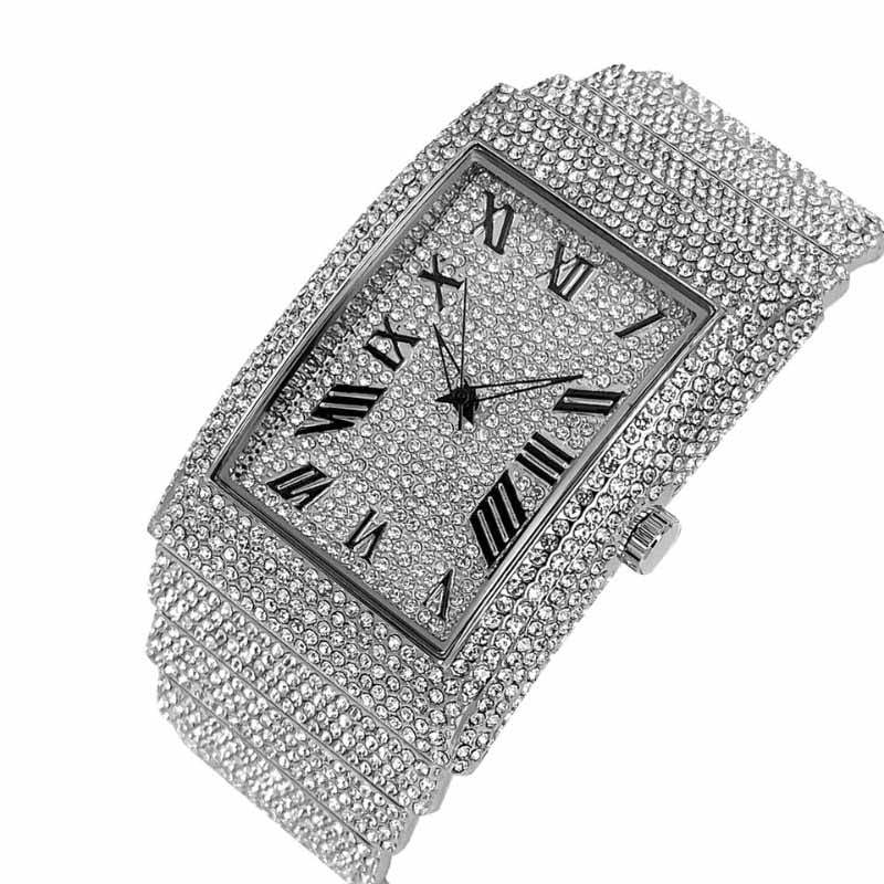 Moissanite Rectangular Full Diamond Watch