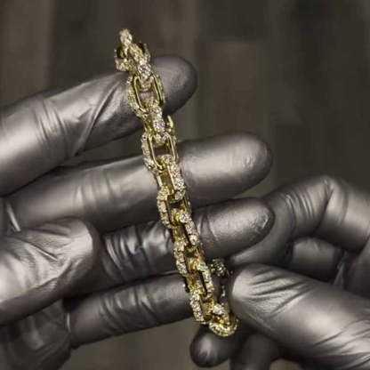 Moissanite Hip Hop Miami Box Clasp Bracelet