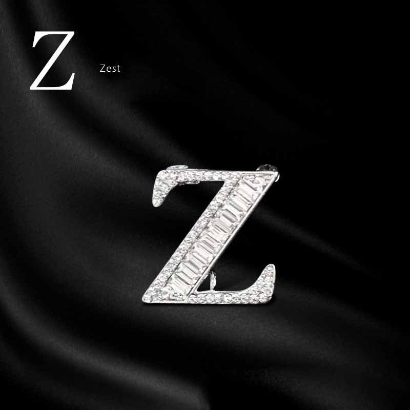 Moissanite Hip Hop Letter Brooch