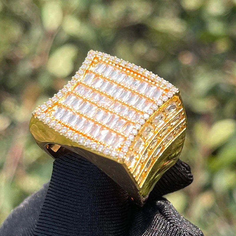 Moissanite Square Trapezoidal Diamond Ring