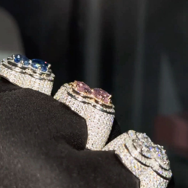 Moissanite Four-Leaf Clover Three-Dimensional Ring