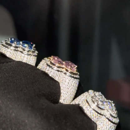 Moissanite Four-Leaf Clover Three-Dimensional Ring