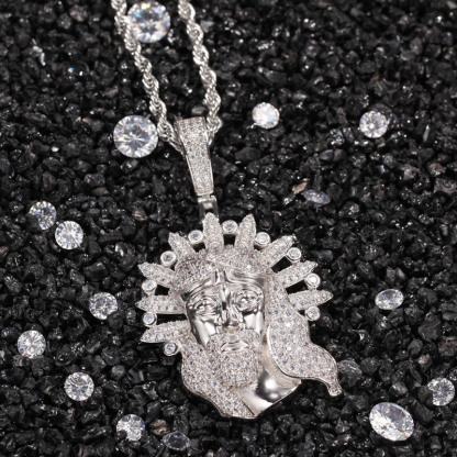 Moissanite Radiant Light Jesus Pendant