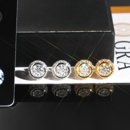Moissanite Luxury Round Earrings