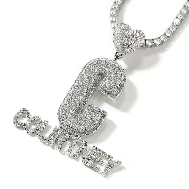 Moissanite Love Buckle Personalized Letter Custom Pendant