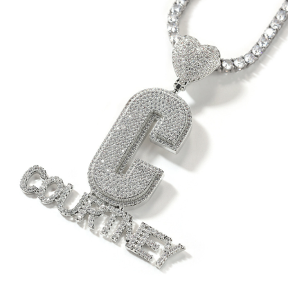 Moissanite Love Buckle Personalized Letter Custom Pendant