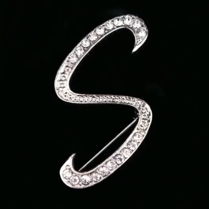 Moissanite Initial Letter Brooch – Sparkle with Style
