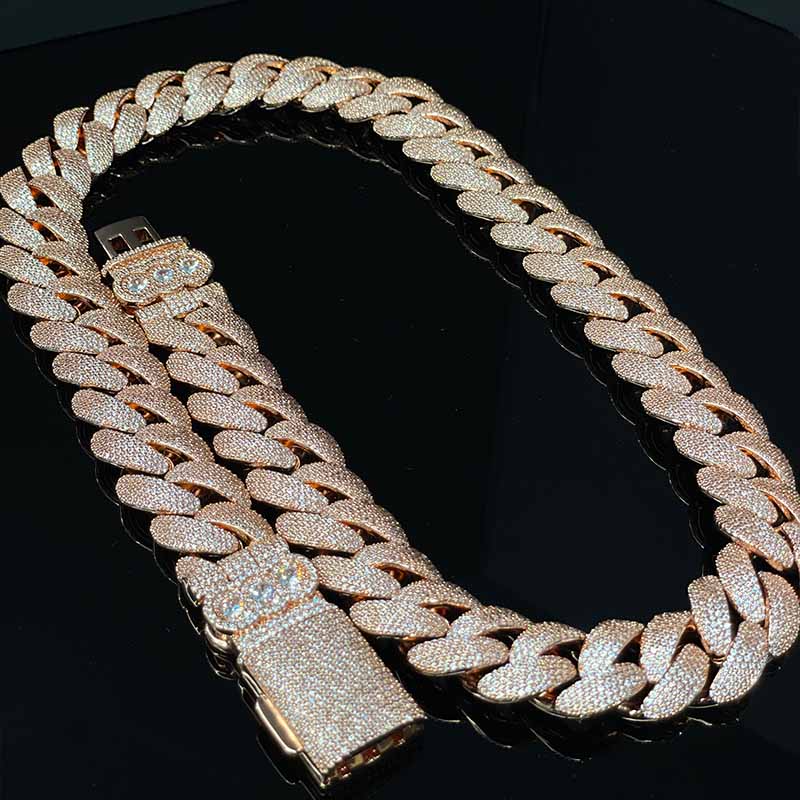 S925 Moissanite 20mm Cuban chain