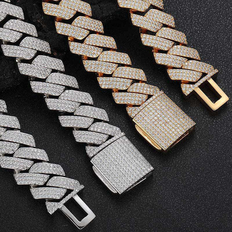 25mm Hip Hop Three Row Diamond Cuban Chain