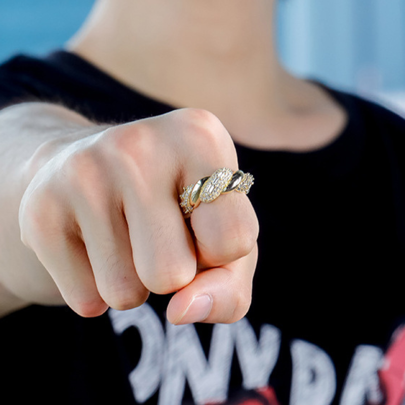 Moissanite INS Style Cross Around Temperament Ring