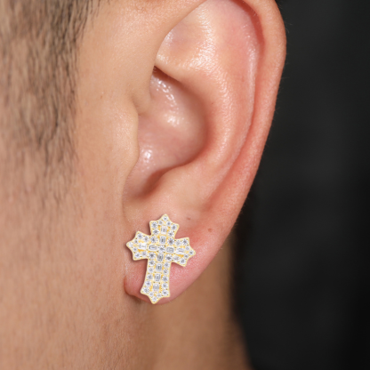 S925 Silver Moissanite Cross Earrings