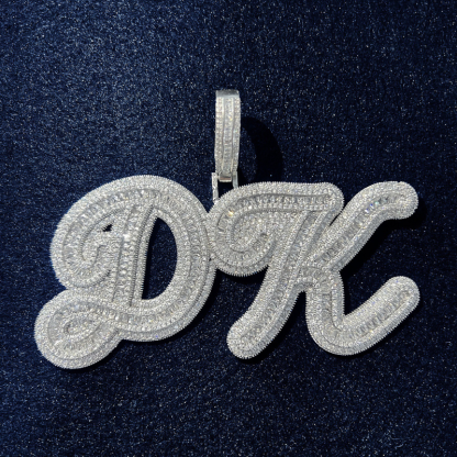 Moissanite Hip Hop Baguette Custom Letter Pendant