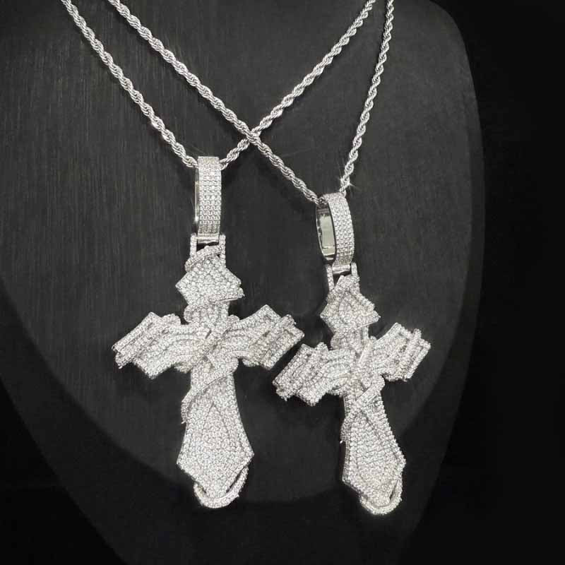 Moissanite Thorn Cross Pendant