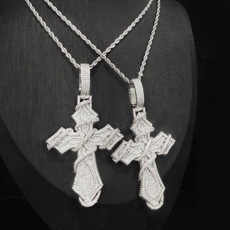 Moissanite Thorn Cross Pendant