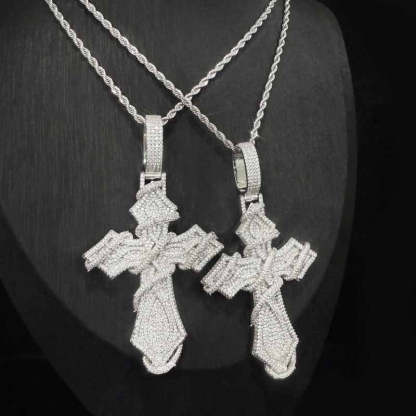 Moissanite Thorn Cross Pendant
