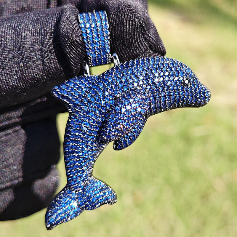 Moissanite Dolphin Pendant