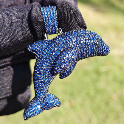 Moissanite Dolphin Pendant