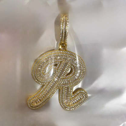 Moissanite Elegant Lettering Custom Pendant