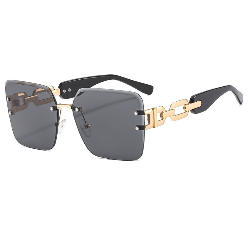 Fashionable Square Frameless Cut-edge Design Side Hollow Sunglasses