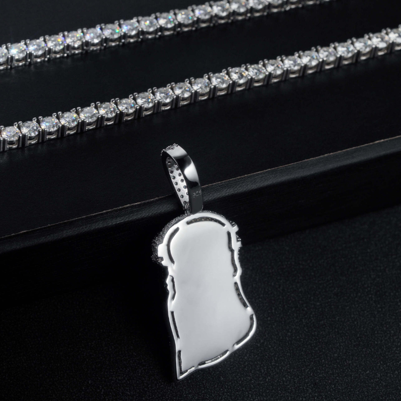 S925 Silver Moissanite Hip Hop Jesus Pendant