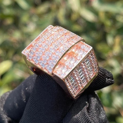 Moissanite Hip Hop Sparkle Rectangular Ring