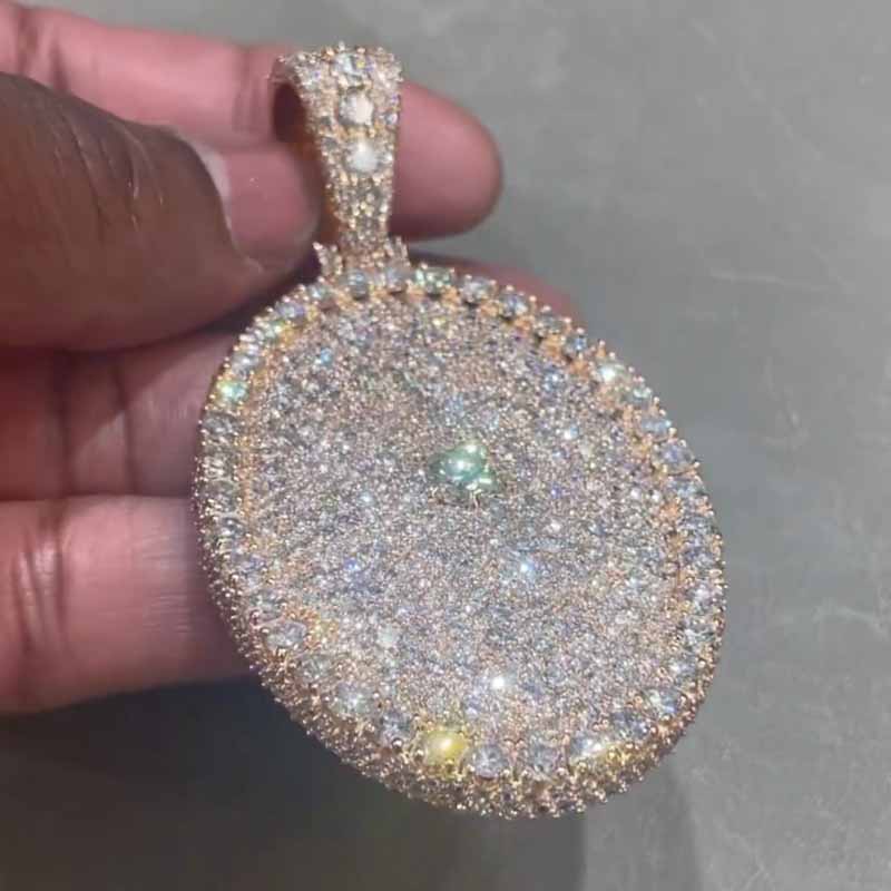 Custom Oval a Half Carat Center Stone Moissanite Setting Pendant