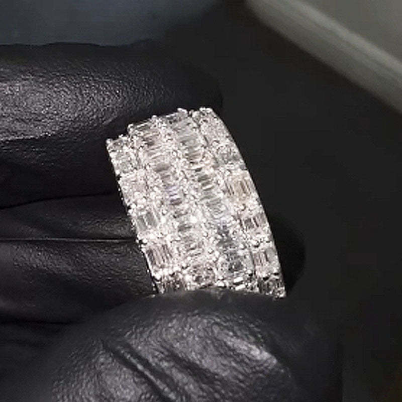 Moissanite Luxury Four-row Diamond Ring